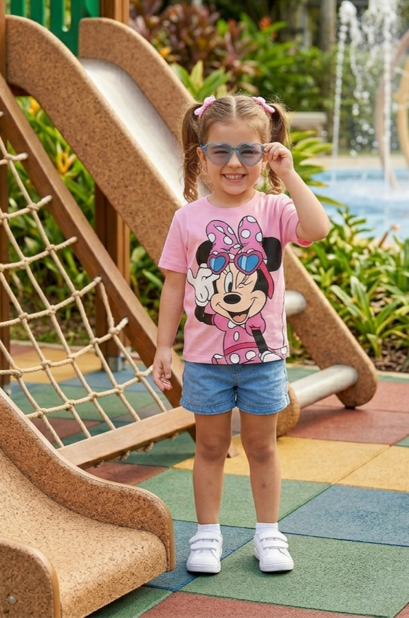 CAMISETA CORTA DE PUNTO LISO MINNIE - 2900003232